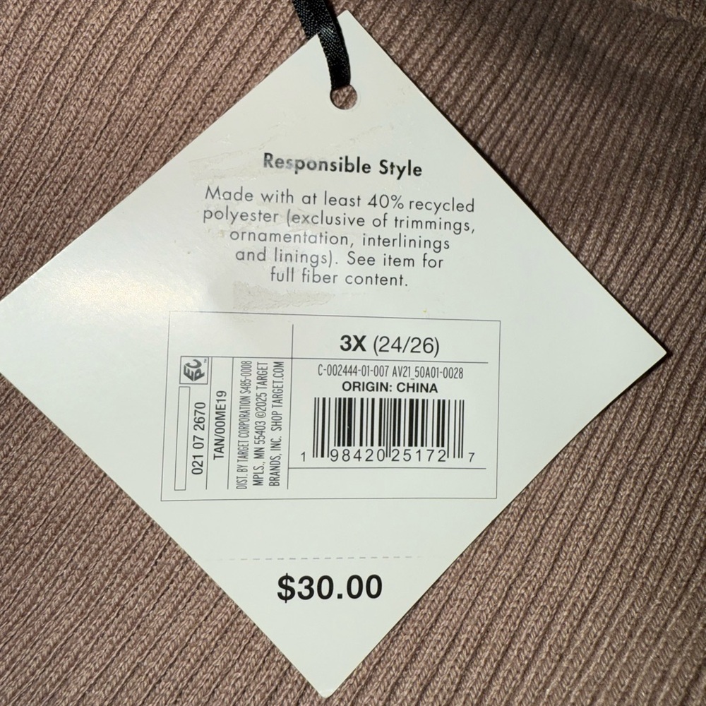 Women's MIDI Sweater Pencil Skirt -Ava & Viv 3X: Adjustable Waistband, Plus Size - Picture 4 of 4